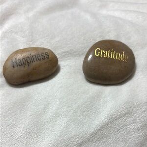 Engraved Happiness and Gratitude Stones